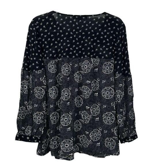 Loft Blue & White Floral Print Flowy Top(Size Medium) - Picture 2 of 6